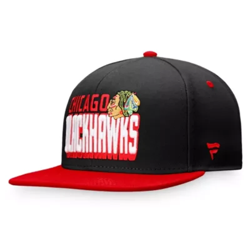NHL Fanatics Black/Red Chicago Blackhawks Retro Two-Tone Snapback Hat