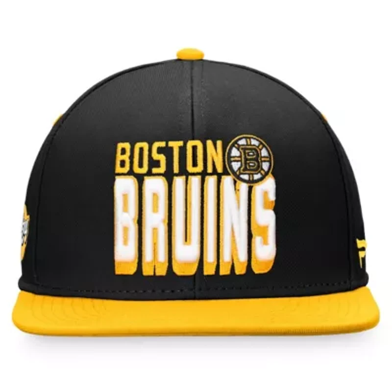 NHL Fanatics Black/Gold Retro Two-Tone Snapback Hat