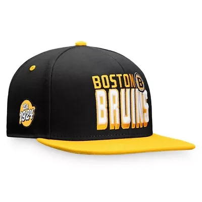 NHL Fanatics Black/Gold Retro Two-Tone Snapback Hat