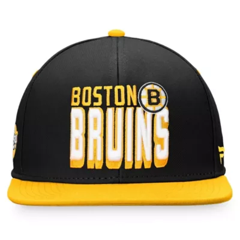 NHL Fanatics Black/Gold Retro Two-Tone Snapback Hat