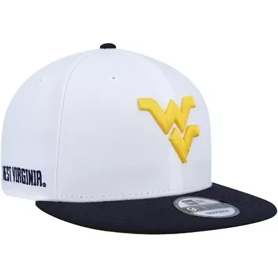NCAA White/Navy West Virginia Mountaineers Two-Tone Mascot 9FIFTY Snapback Hat