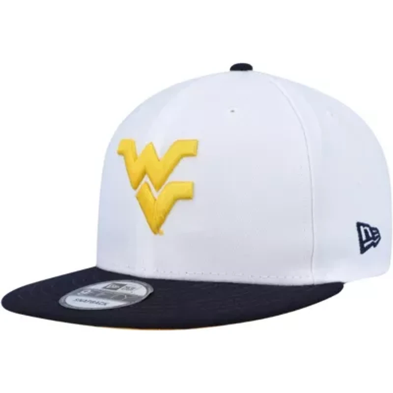 NCAA White/Navy West Virginia Mountaineers Two-Tone Mascot 9FIFTY Snapback Hat