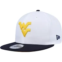 NCAA White/Navy West Virginia Mountaineers Two-Tone Mascot 9FIFTY Snapback Hat