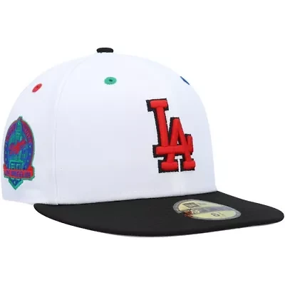 MLB White/Black Los Angeles Dodgers 60th Anniversary Primary Eye 59FIFTY Fitted Hat