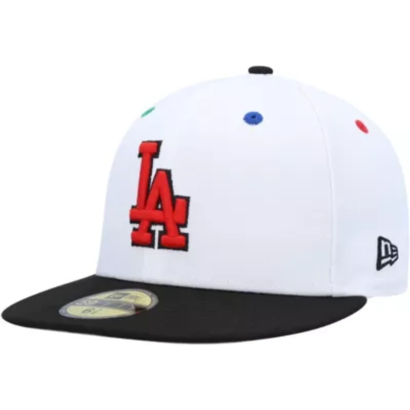 MLB White/Black Los Angeles Dodgers 60th Anniversary Primary Eye 59FIFTY Fitted Hat