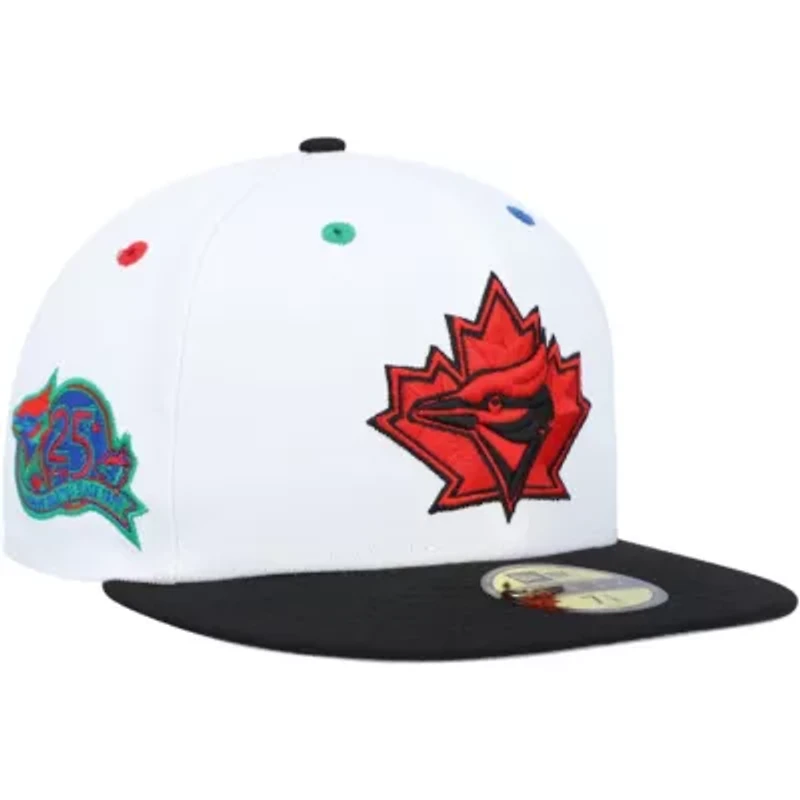 Toronto Blue Jays MLB White/Black 25th Anniversary Primary Eye 59FIFTY Fitted Hat