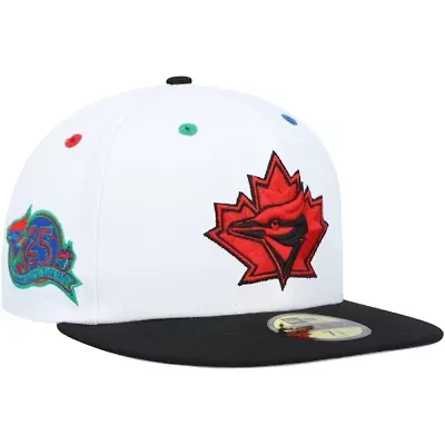 Toronto Blue Jays MLB White/Black 25th Anniversary Primary Eye 59FIFTY Fitted Hat