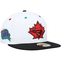 Toronto Blue Jays MLB White/Black 25th Anniversary Primary Eye 59FIFTY Fitted Hat