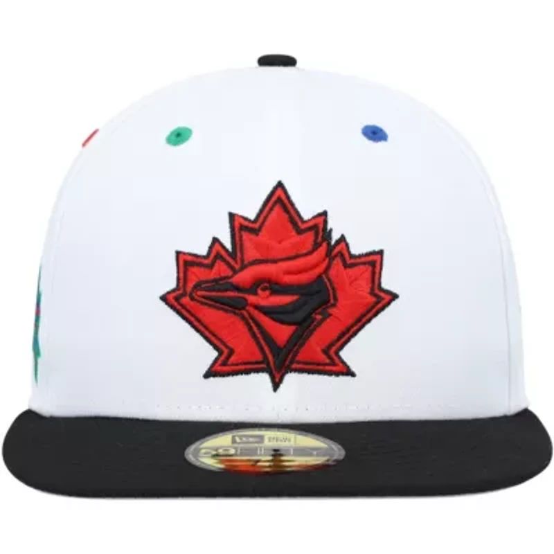 Toronto Blue Jays MLB White/Black 25th Anniversary Primary Eye 59FIFTY Fitted Hat