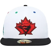 Toronto Blue Jays MLB White/Black 25th Anniversary Primary Eye 59FIFTY Fitted Hat