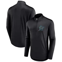 MLB Fanatics Miami Marlins Tough Minded Lightweight Quarter-Zip Pullover