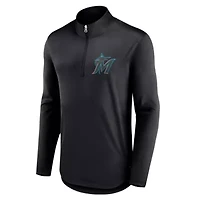 MLB Fanatics Miami Marlins Tough Minded Lightweight Quarter-Zip Pullover