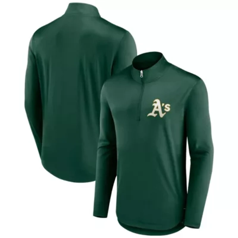 Oakland Athletics MLB Fanatics Tough Minded Lightweight Quarter-Zip Pullover