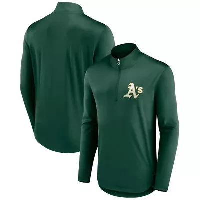 Oakland Athletics MLB Fanatics Tough Minded Lightweight Quarter-Zip Pullover