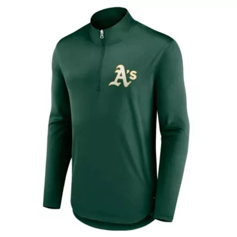 Oakland Athletics MLB Fanatics Tough Minded Lightweight Quarter-Zip Pullover