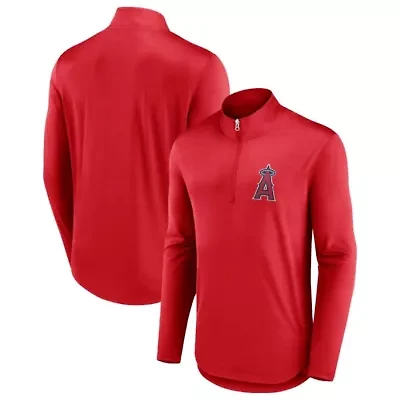 MLB Fanatics Los Angeles Angels Tough Minded Lightweight Quarter-Zip Pullover
