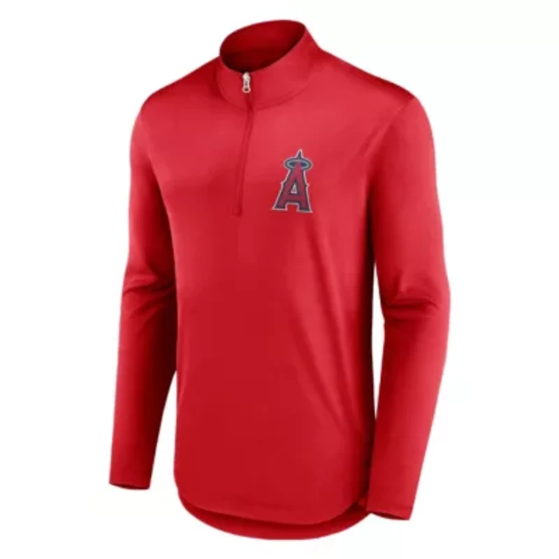 MLB Fanatics Los Angeles Angels Tough Minded Lightweight Quarter-Zip Pullover