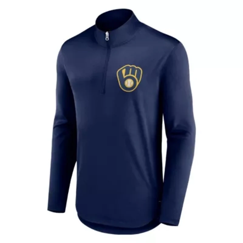 MLB Fanatics Milwaukee Brewers Tough Minded Lightweight Quarter-Zip Pullover