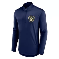 MLB Fanatics Milwaukee Brewers Tough Minded Lightweight Quarter-Zip Pullover