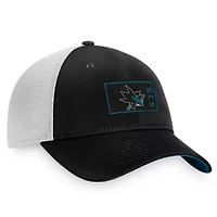 NHL Fanatics Black/White San Jose Sharks Authentic Pro Trucker Snapback Hat