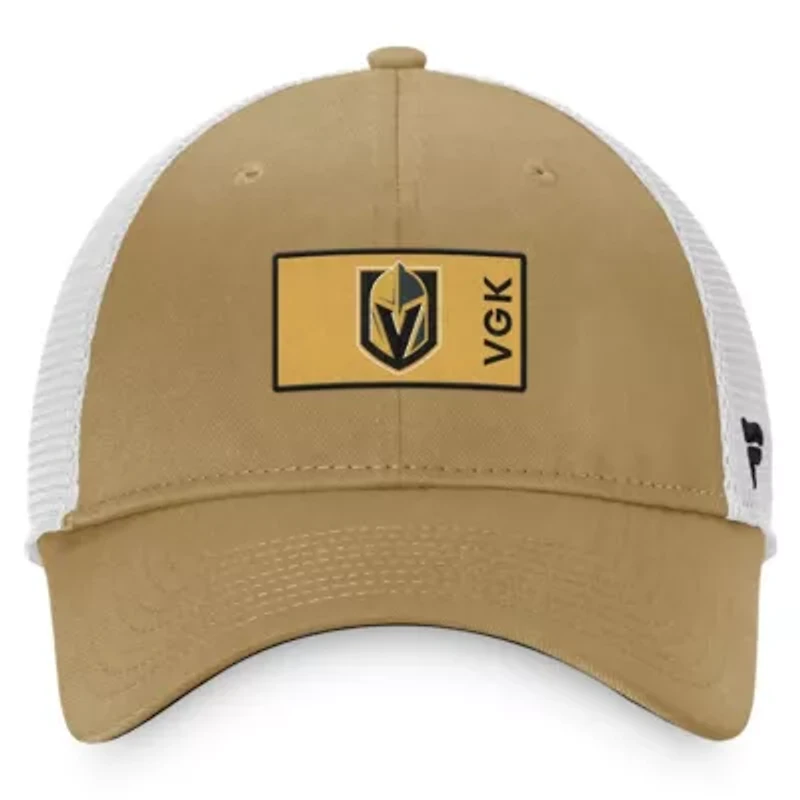 NHL Fanatics Gold/White Vegas Golden Knights Authentic Pro Trucker Snapback Hat