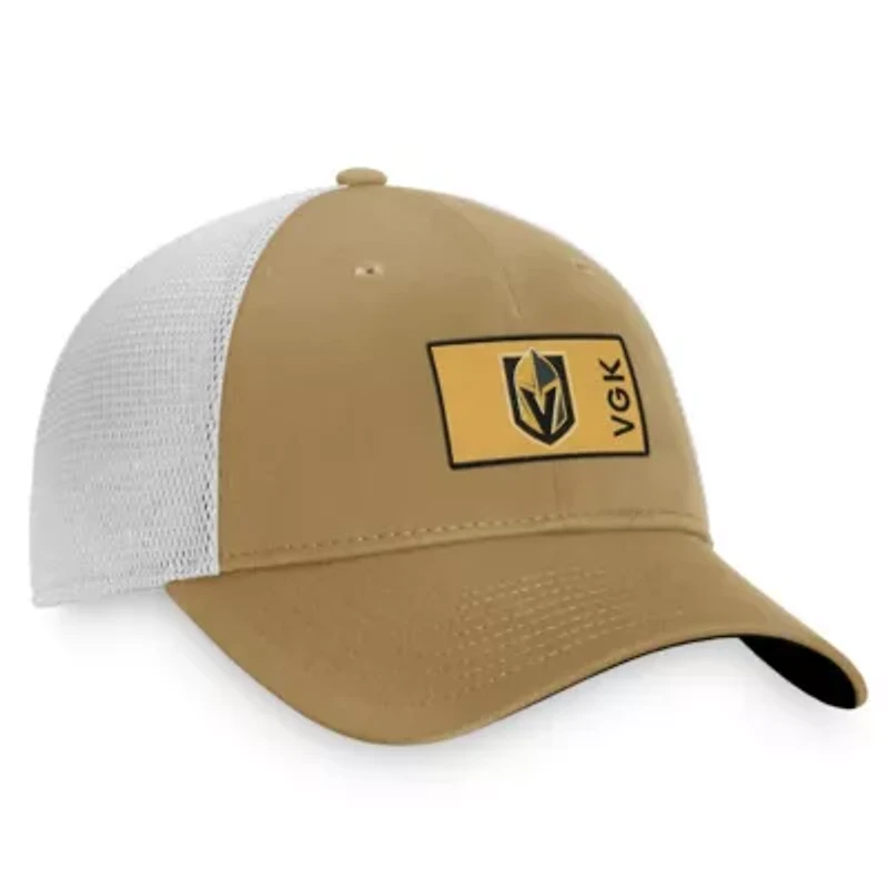 NHL Fanatics Gold/White Vegas Golden Knights Authentic Pro Trucker Snapback Hat