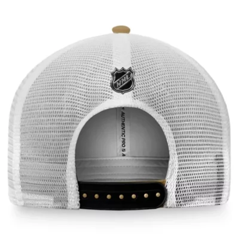NHL Fanatics Gold/White Vegas Golden Knights Authentic Pro Trucker Snapback Hat