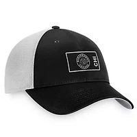 NHL Fanatics Black/White Chicago Blackhawks Authentic Pro Trucker Snapback Hat