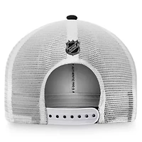 NHL Fanatics Black/White Chicago Blackhawks Authentic Pro Trucker Snapback Hat