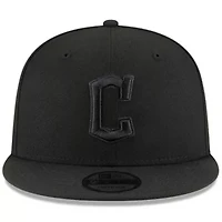 MLB Black/Black Cleveland Guardians 9FIFTY Snapback Adjustable Hat