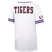 NCAA LSU Tigers Free Spirited Mesh Button-Up Baseball Jersey