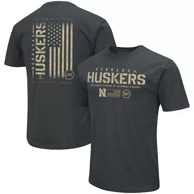 NCAA ed Nebraska Huskers OHT Military Appreciation Flag 2.0 T-Shirt