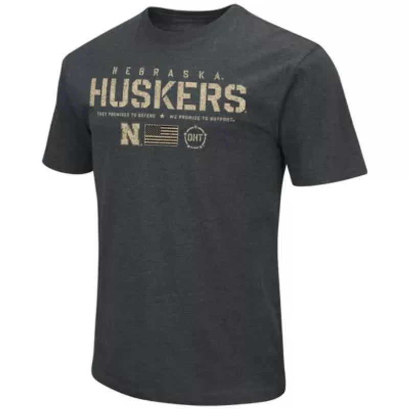 NCAA ed Nebraska Huskers OHT Military Appreciation Flag 2.0 T-Shirt