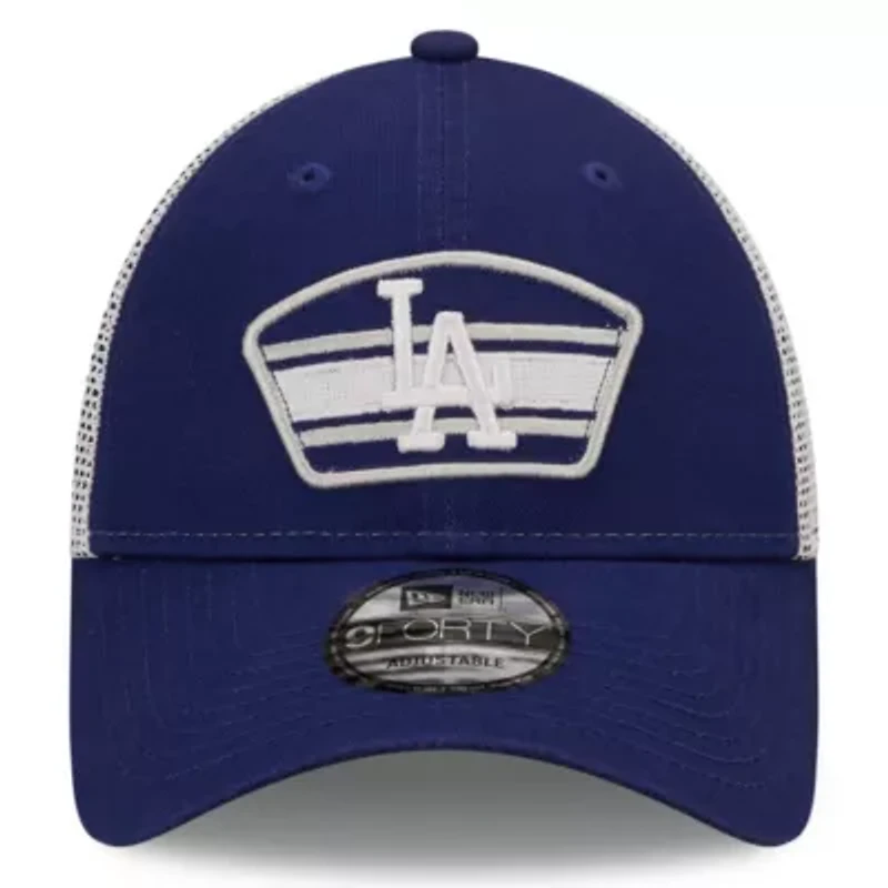 MLB Royal/White Los Angeles Dodgers Logo Patch 9FORTY Trucker Snapback Hat