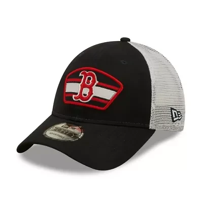 Boston Red Sox MLB Navy/White Boston Sox Logo Patch 9FORTY Trucker Snapback Hat