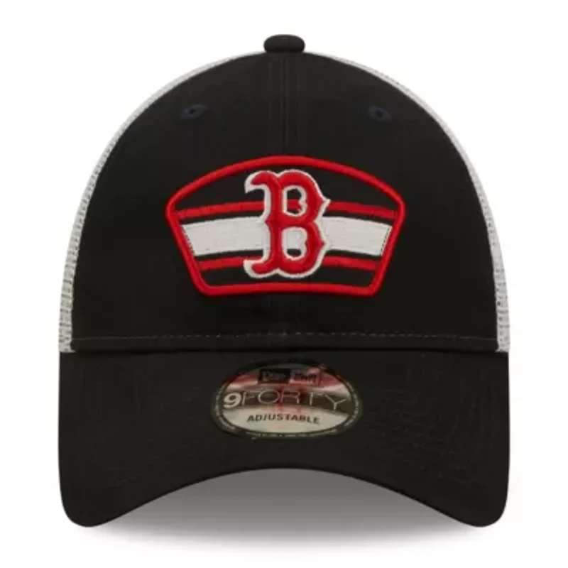 Boston Red Sox MLB Navy/White Boston Sox Logo Patch 9FORTY Trucker Snapback Hat
