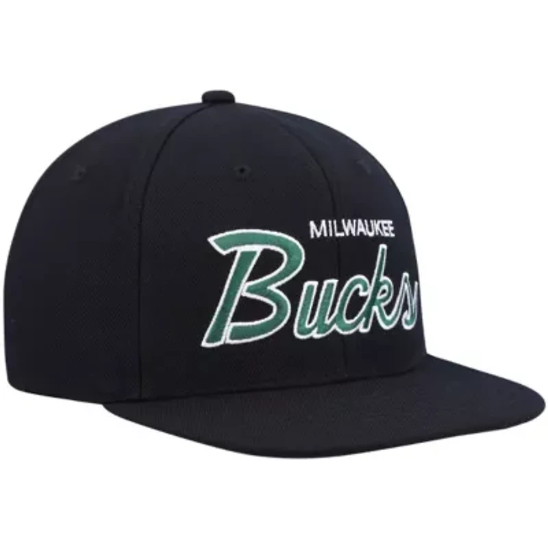 NBA Milwaukee Bucks Hardwood Classics Script 2.0 Snapback Hat