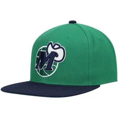 NBA Green/Navy Dallas Mavericks Hardwood Classics Team Two-Tone 2.0 Snapback Hat