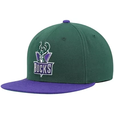 NBA Green/Purple Milwaukee Bucks Hardwood Classics Team Two-Tone 2.0 Snapback Hat
