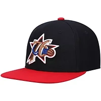 NBA Black/Red Philadelphia 76ers Hardwood Classics Team Two-Tone 2.0 Snapback Hat