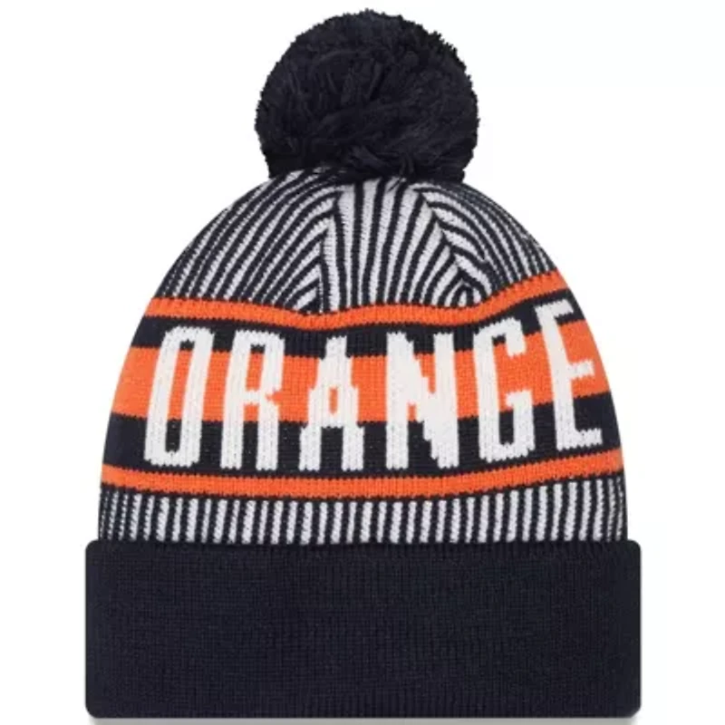 Syracuse Orange NCAA Syracuse Logo Striped Cuff Knit Hat with Pom