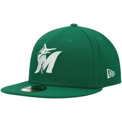 MLB Kelly Miami Marlins Logo 59FIFTY Fitted Hat