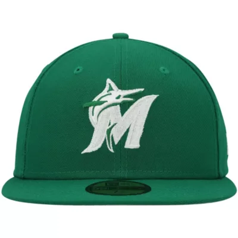 MLB Kelly Miami Marlins Logo 59FIFTY Fitted Hat