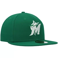 MLB Kelly Miami Marlins Logo 59FIFTY Fitted Hat