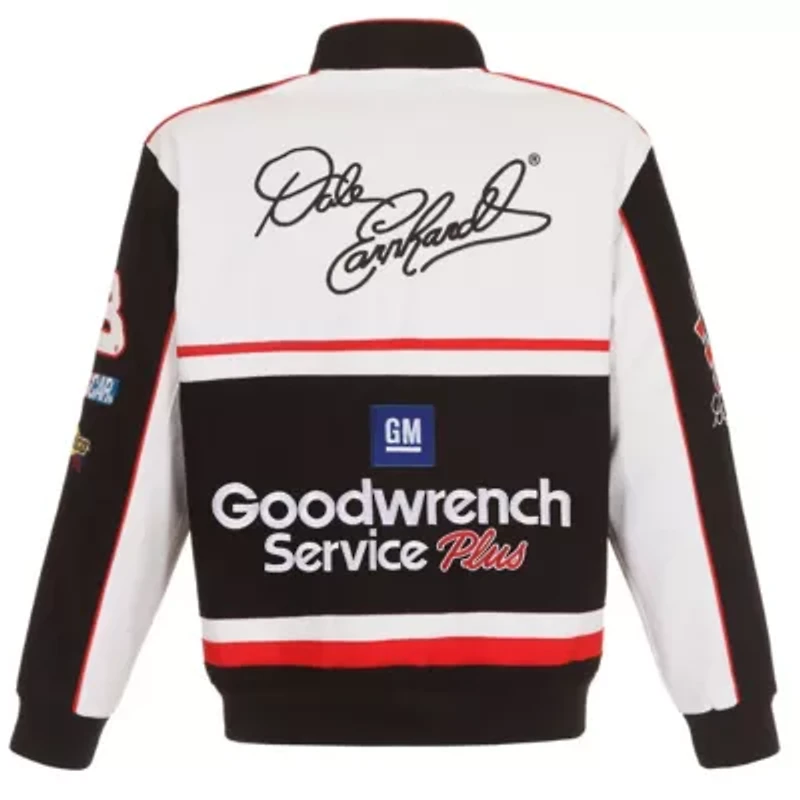NASCAR White/Black Dale Earnhardt Goodwrench Twill Uniform Full-Snap Jacket