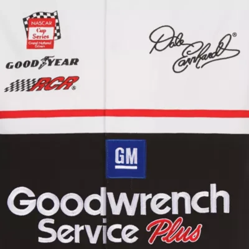 NASCAR White/Black Dale Earnhardt Goodwrench Twill Uniform Full-Snap Jacket