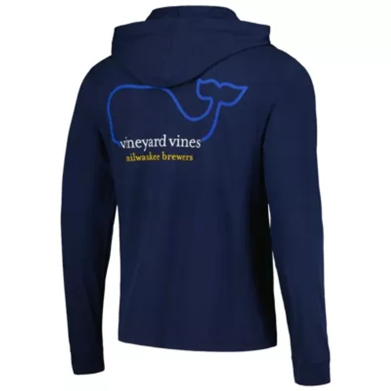 MLB Vineyard Vines Milwaukee Brewers Long Sleeve Hoodie T-Shirt