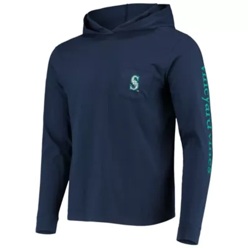 MLB Vineyard Vines Seattle Mariners Long Sleeve Hoodie T-Shirt