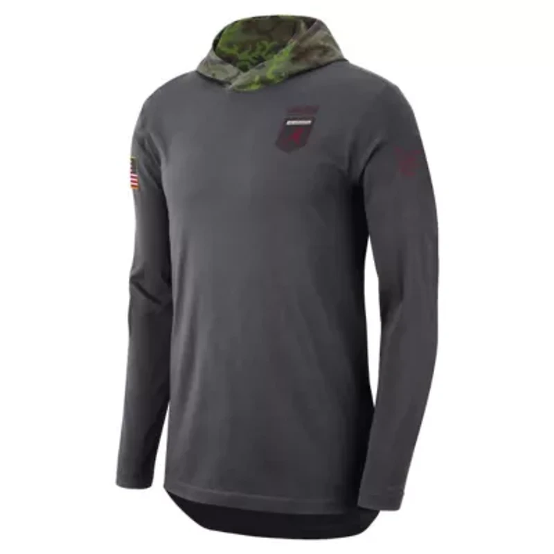 Alabama Crimson Tide NCAA Nike Military Long Sleeve Hoodie T-Shirt