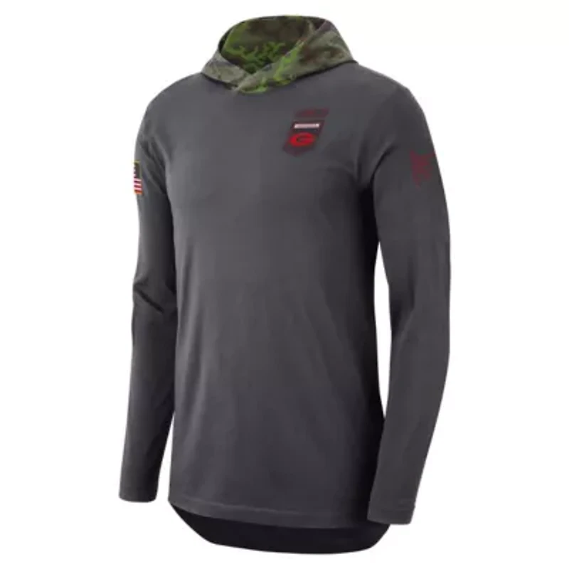 NCAA Nike Georgia Bulldogs Military Long Sleeve Hoodie T-Shirt